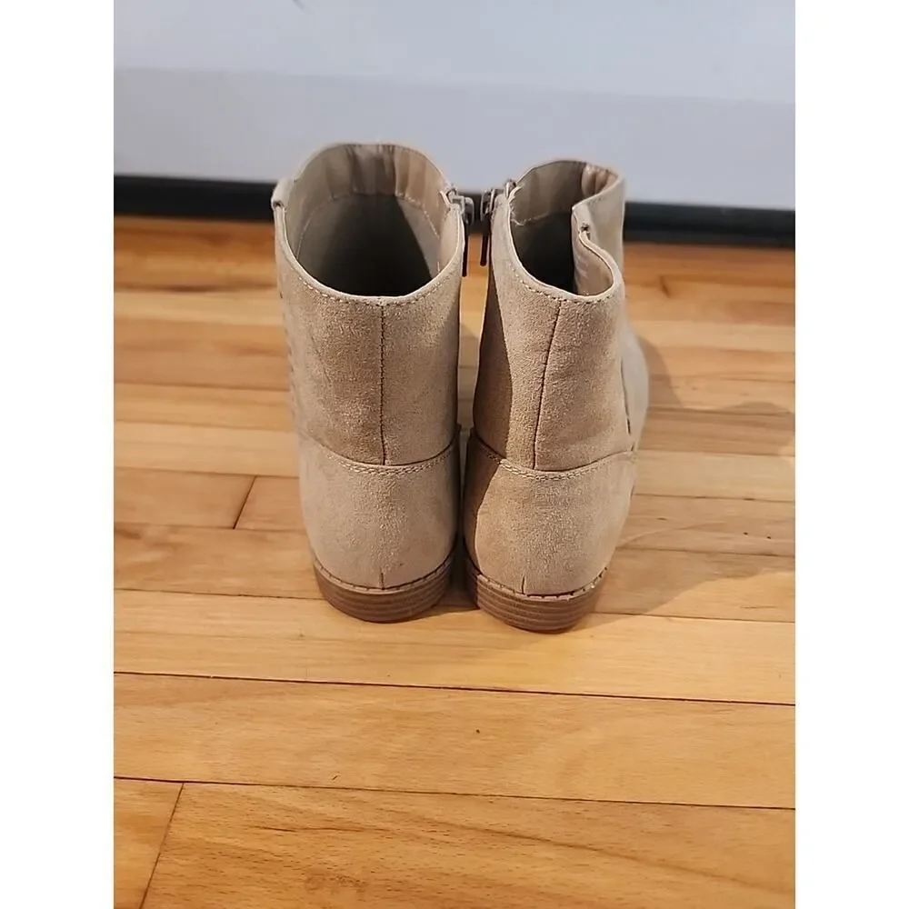 Girls' Tan Boots Zipper Booties Children's Place - SIZE 6